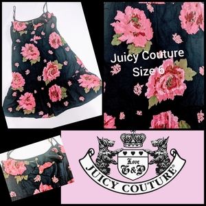 Juicy Couture size 6 Navy blue pink roses dress